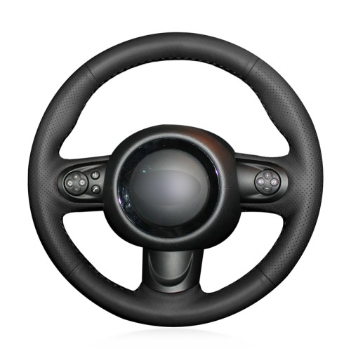 Loncky Auto Custom Fit Oem Black Genuine Leather Car Steering Wheel Cover For Mini Coupe Accessories